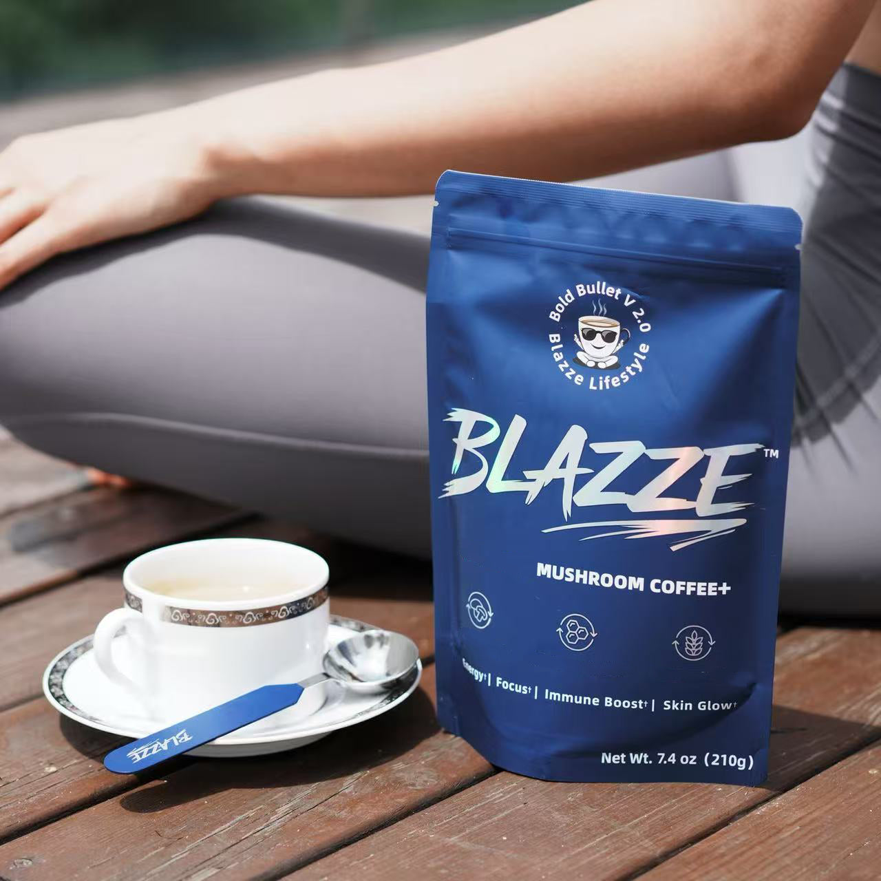 Blazze Instant Coffee Single Bag with 2 Spoons